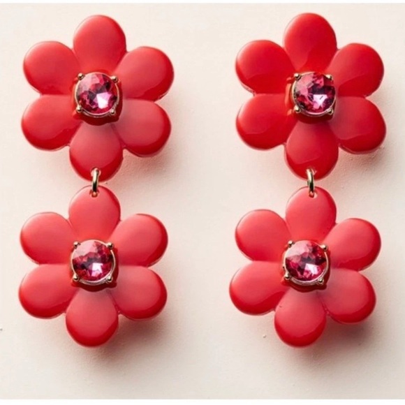 Kate Spade New York × Target Floral Linear Earrings Red New With Box - Picture 3 of 9